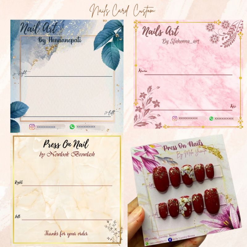 PROMO Custom Fake Nails Card Alas Box Mika Kuku Palsu