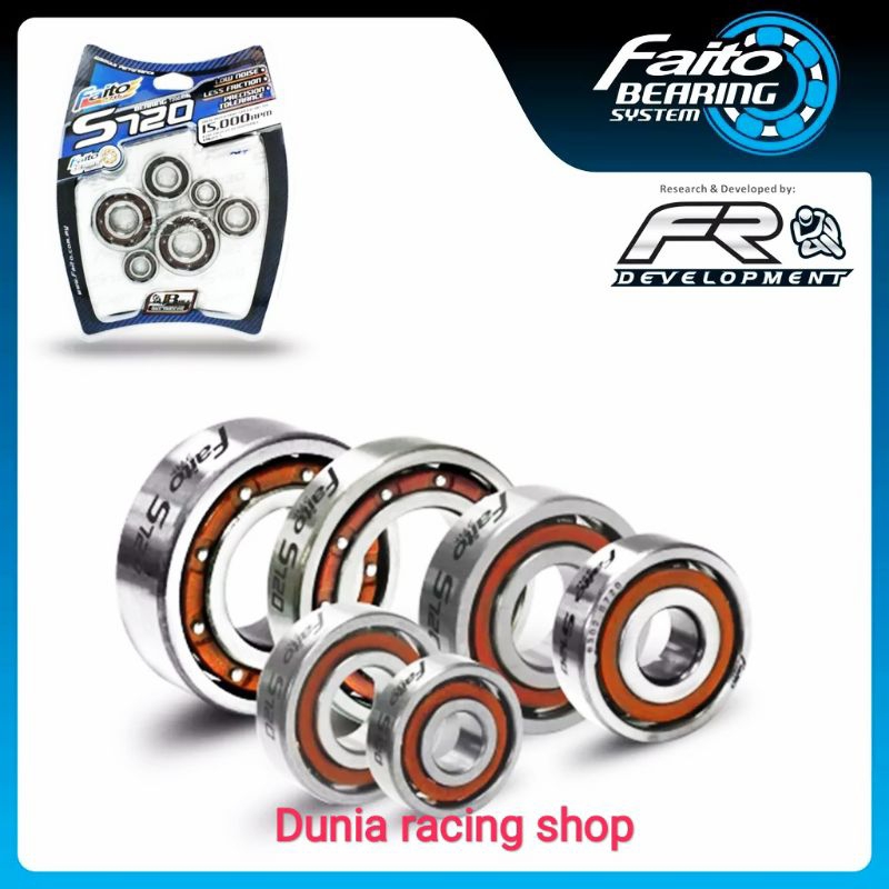 FAITO Bearing Engine Klaher Laher Bearing mesin Faito S720 RX king Jupiter Ninja Satria Fu MX king Vixion Vega Vega R Jupiter Z F1ZR Force 1 KLX DTRACKER Sonic 150 Supra GTR Karisma Mio Nouvo Nmax Aerox Lexi R15 Satria 2Tak Beat Scoopy Revo Blade Fino X