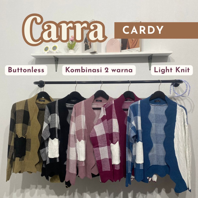 Carra Cardy •  Knit Rajut Korean Gelombang Lucu Unik Estetik Tebal Kekinian Rajut bandung Terbaru