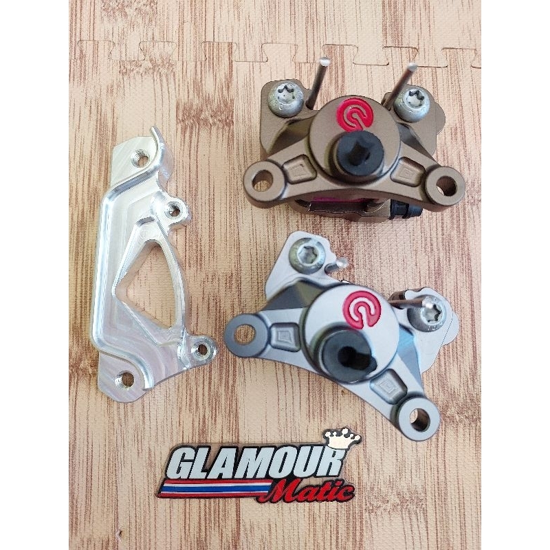 kaliper brembo 2p mini cnc set breket for scoopy / beat / vario disk 220mm bottom shock standar