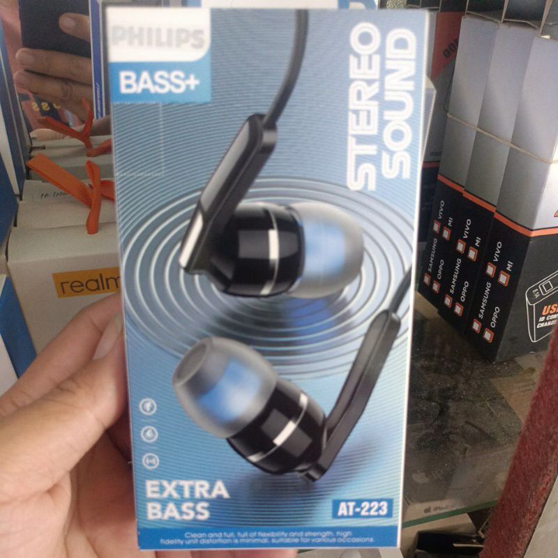Earphone philips Headset philips Hensfree philips bass+ Earphone extra bass
