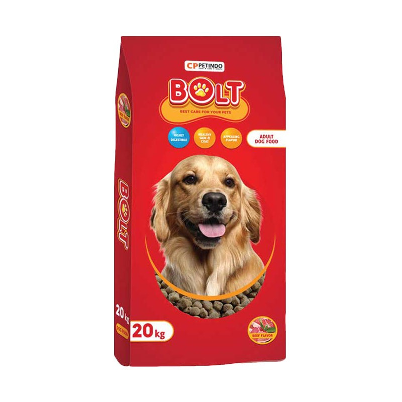 KHUSUS EKSPEDISI MAKANAN ANJING BOLT DOG BEEF 20 KG 20KG DOG FOOD DOGFOOD