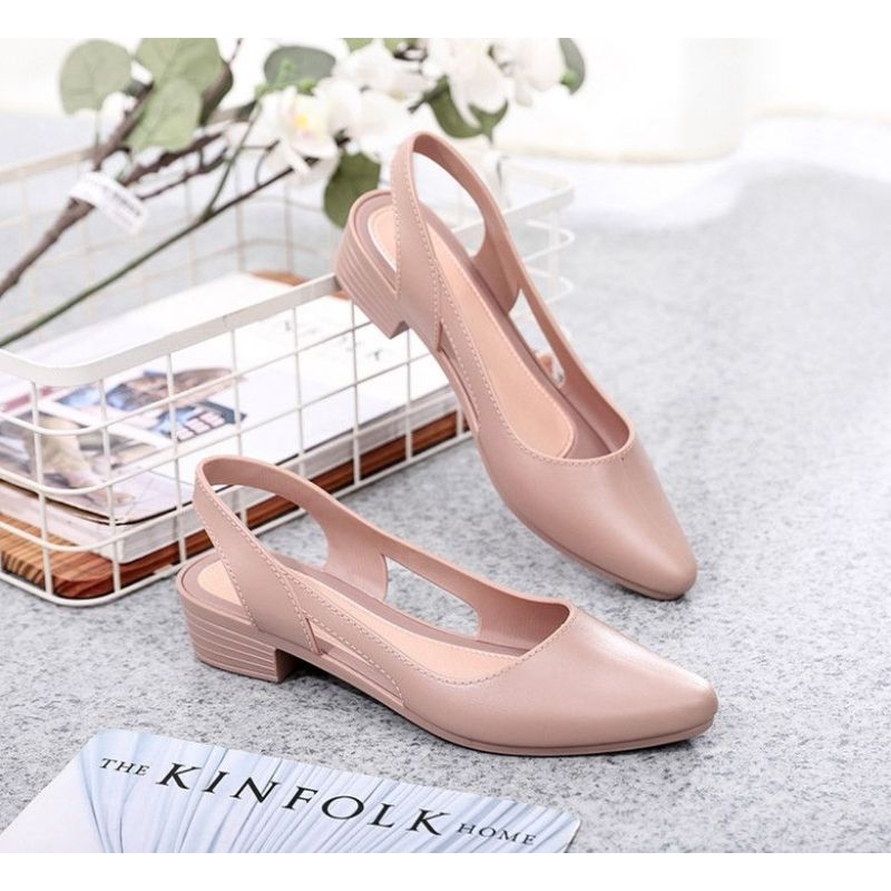 Sepatu fashion Wanita Heels Jelly Alina polos import High Quality RF