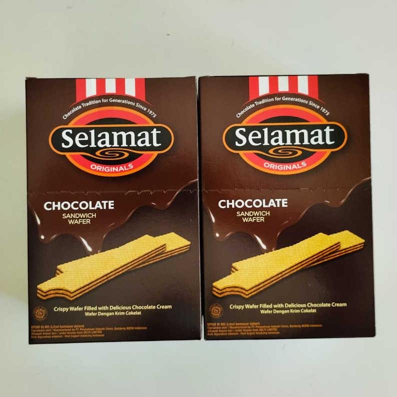 

Selamat Wafer Rasa Cokelat Isi 20 Pcs Chocolate Sandwich Wafer Halal MUI