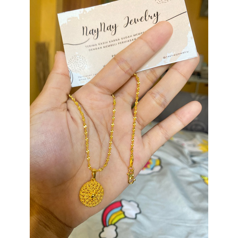 Kalung Plintir + Liontin Warna 24K