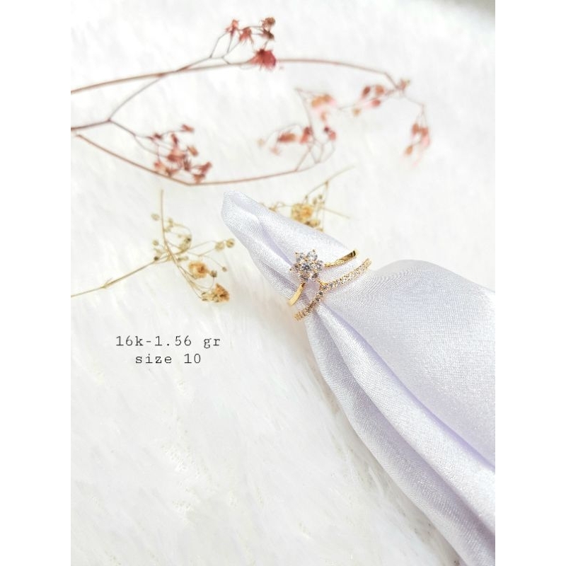 cincin permata putih kadar 700 -toko mas saemura