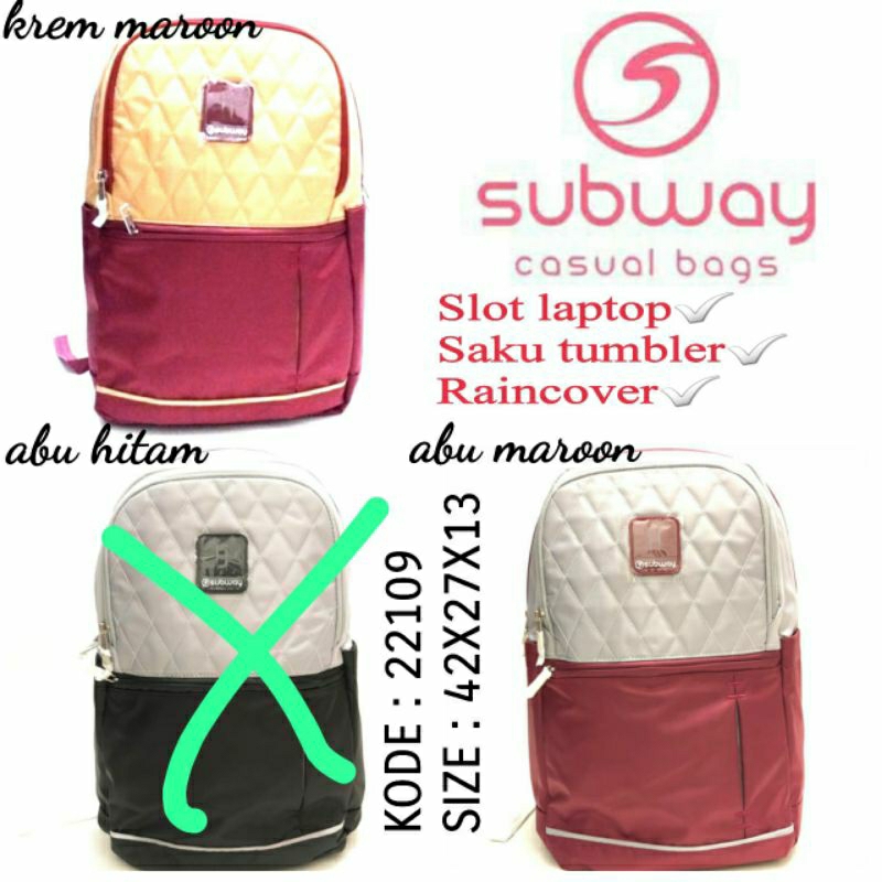 TAS RANSEL SEKOLAH PEREMPUAN ORIGINAL BY SUBWAY 22109