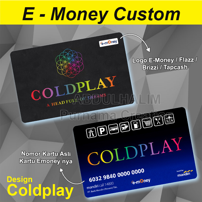 Kartu Emoney E Money Flazz Tapcash Brizzi Design COLDPLAY