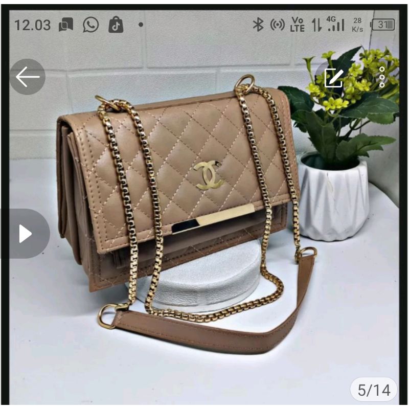 Tas slempang wanita chenel bordir / Handbag //tas bahu fashion kyomi cod
