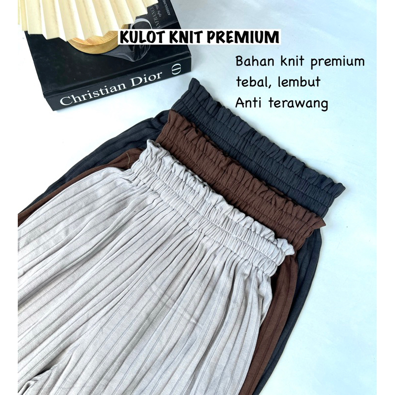 celana kulot kriwil knit premium - alana knit kullot by gazoutfit