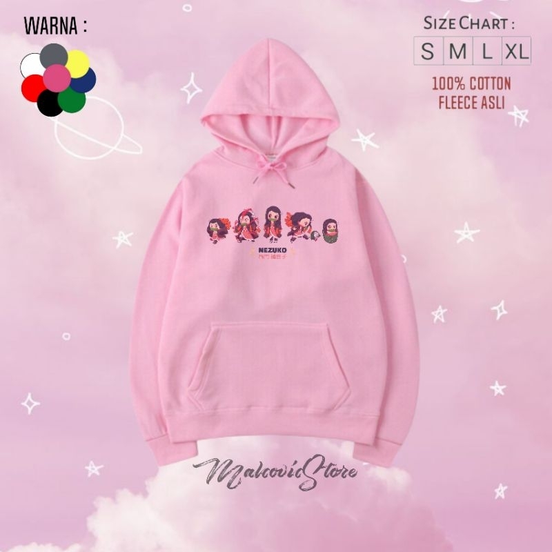Hoodie Anak Nezuko Kamado/Sweater Hoodie Anak Nezuko/Hoodie Anak Unisex Anime/Hoodie Anime/Jaket Hoo