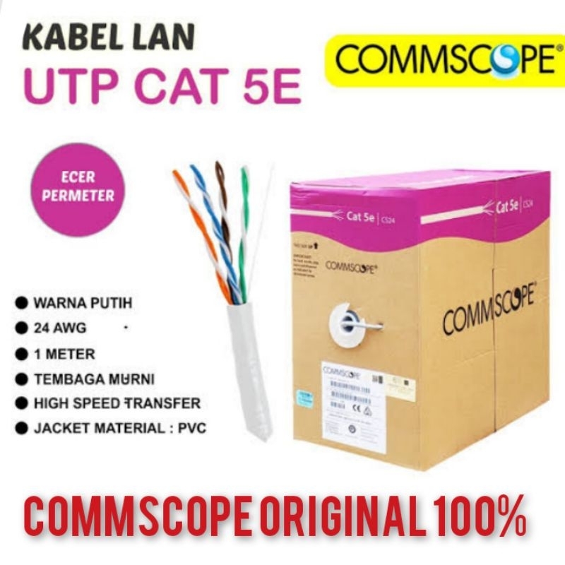 KABEL LAN UTP COMMPSCOPE / COMPSCOPE / AMP CAT 5 / 5E / CAT5 ORIGINAL TERMURAH ( ECERAN / ECER / METER / METERAN ) DULU AMP