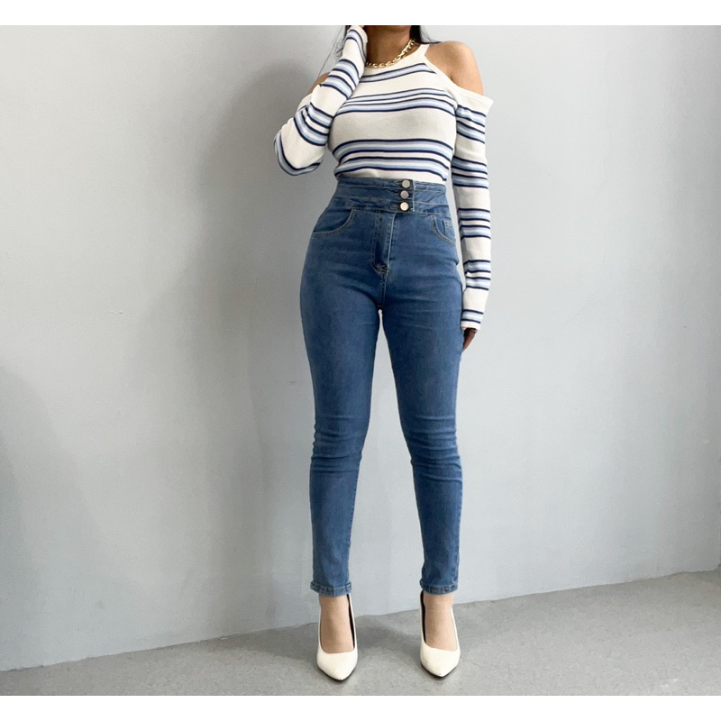 [LUXE.DLABEL] - Jeans 127 | Celana Panjang Highwaist Wanita Jeans Import Premium Quality Jeans Wanita Polos Ripped Jeans Highwaist Jeans Wanita Bangkok Skinny Jeans Highwaist Baggy Wideleg Jeans Kulot jeans Boyfriend Jeans Kargo Jeans Cargo jeans BKK