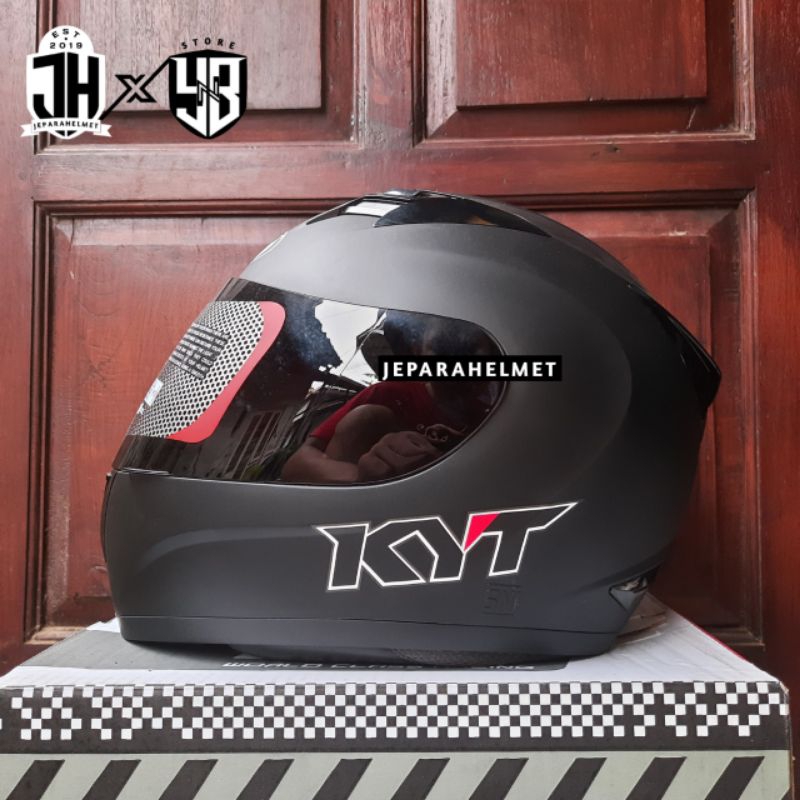 Helm Full Face KYT R10 Solid Polos Matt Black Hitam Doff Original | KYT R10 Full Face Solid Polos Al