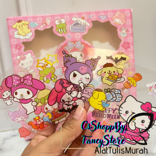 

Stiker Karakter Anti Air Kartun Sanrio Isi 2BOX Stiker 100lembar+100lembar Merah Muda Melody Kelinci Stiker New Viral Cod