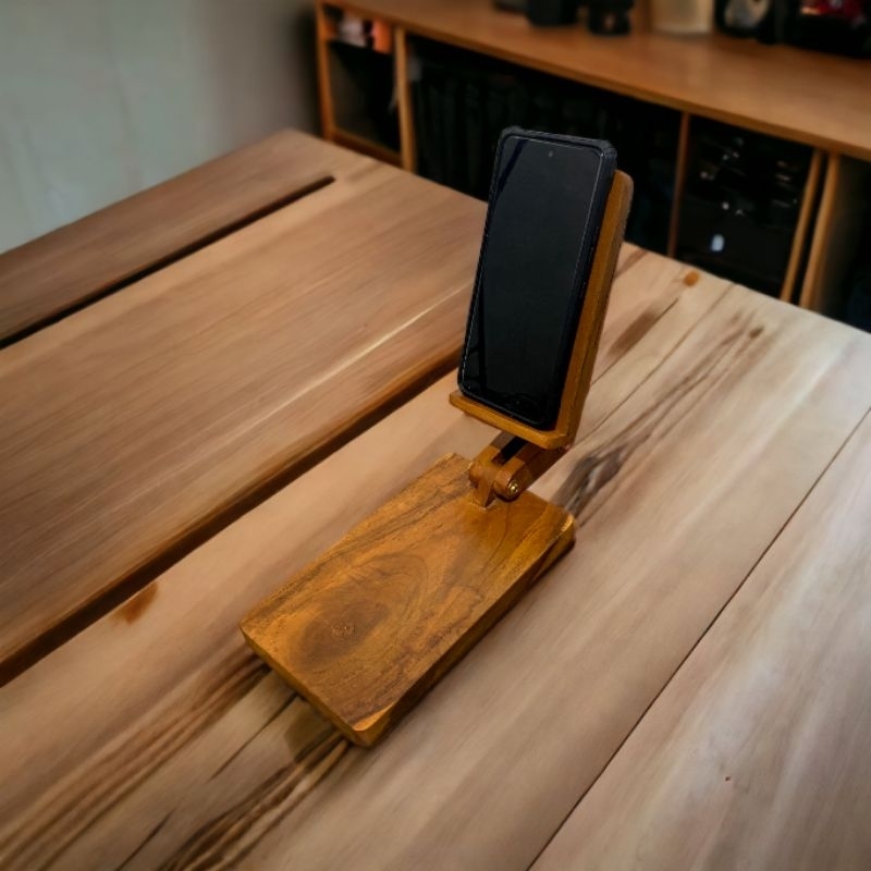 Stand Holder Handphone/Tatakan/Wadah Handphone Dari Kayu Jati Jawa Politur