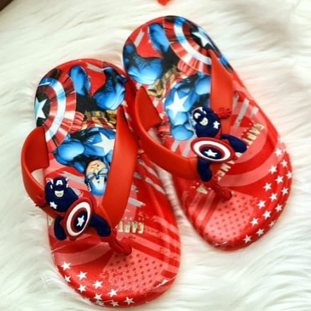 SANDAL JEPIT JELLY ANAK LAKI IMPORT MOTIF CAPTAIN SUPERHERO 26-35