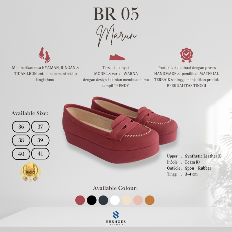 [SIAP KIRIM] BRShoes5 Marun Sepatu Wedges Kerja Casual Wanita