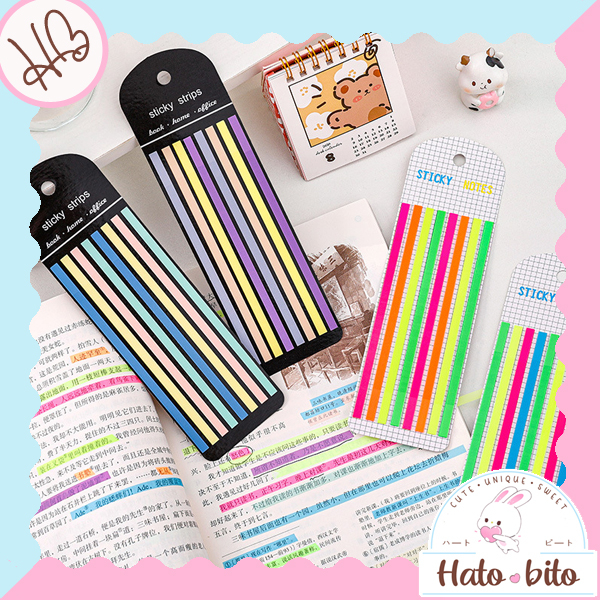 

Sticky notes strips transparan pengganti highlighter lucu cute penanda buku kawai aesthetic HB1399