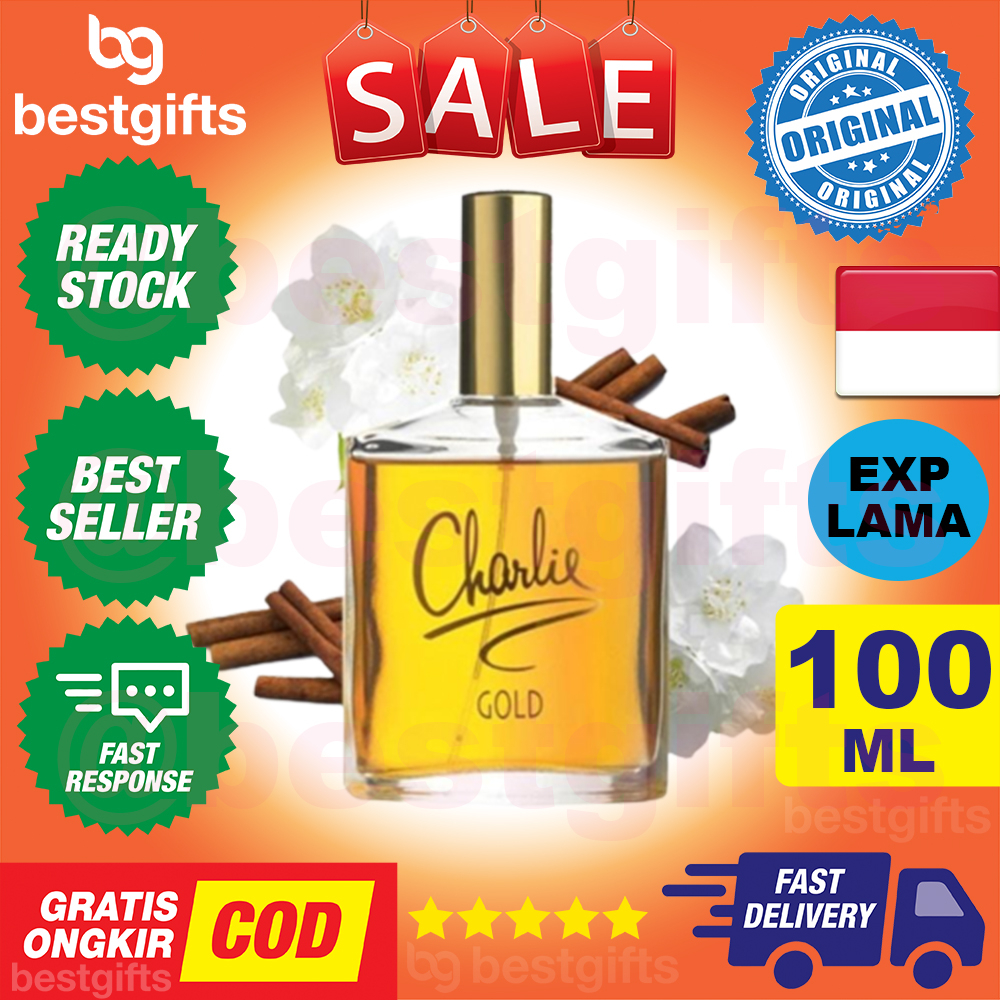 REVLON CHARLIE FRAGRANCE GOLD PARFUME EDT PARFUM WANITA WANGI SEGAR &amp; TAHAN LAMA 100 ML