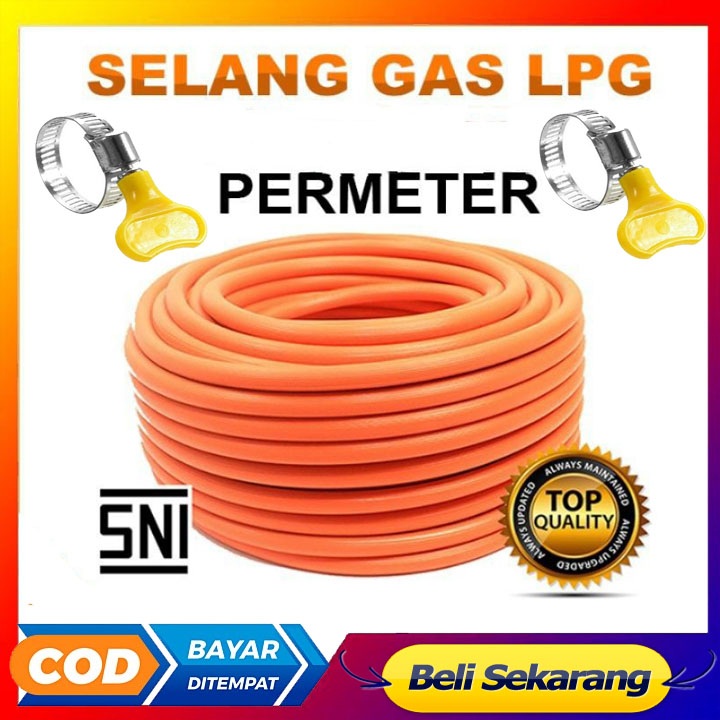 Selang Gas Elpiji 3 Lapis Orange Caisar METERAN gratis 2bj KLEM PROMO