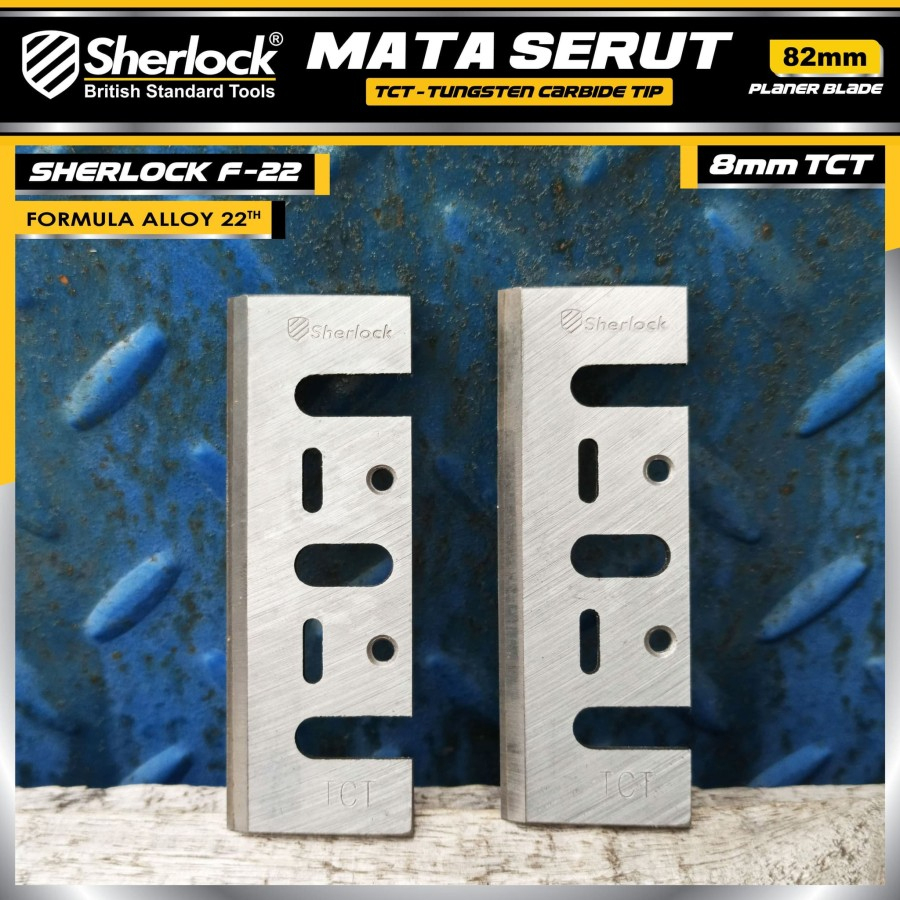 Mata Pisau Serut Kayu Mesin Planer TCT Original Sherlock 82 mm (extra Life 35%)