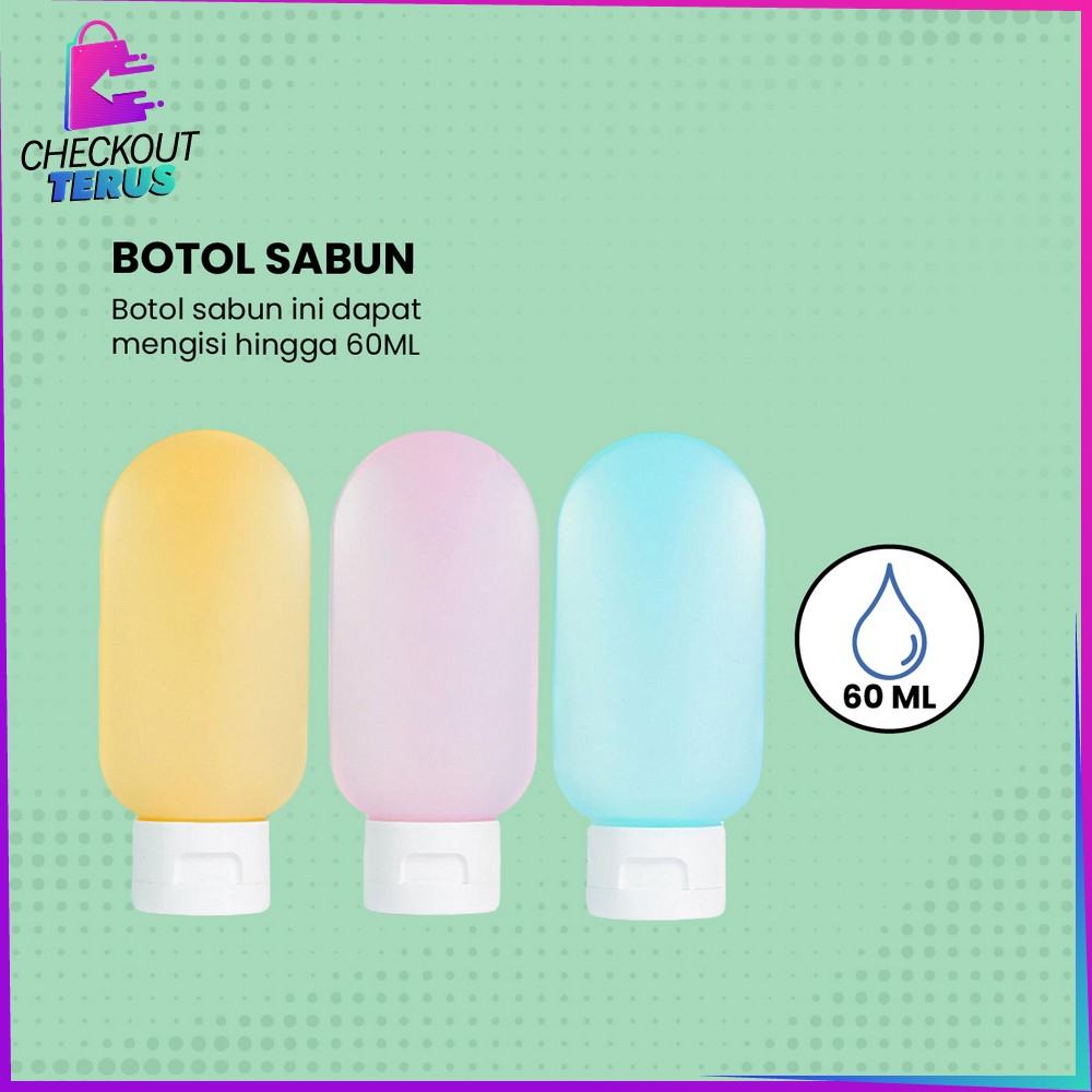 CT C852 Botol Travel Portable Fliptop Tempat Sabun Cair Bahan Plastik Botol Tempat Isi Ulang Cosmetic Botol Refill Sabun Lotion Travelling