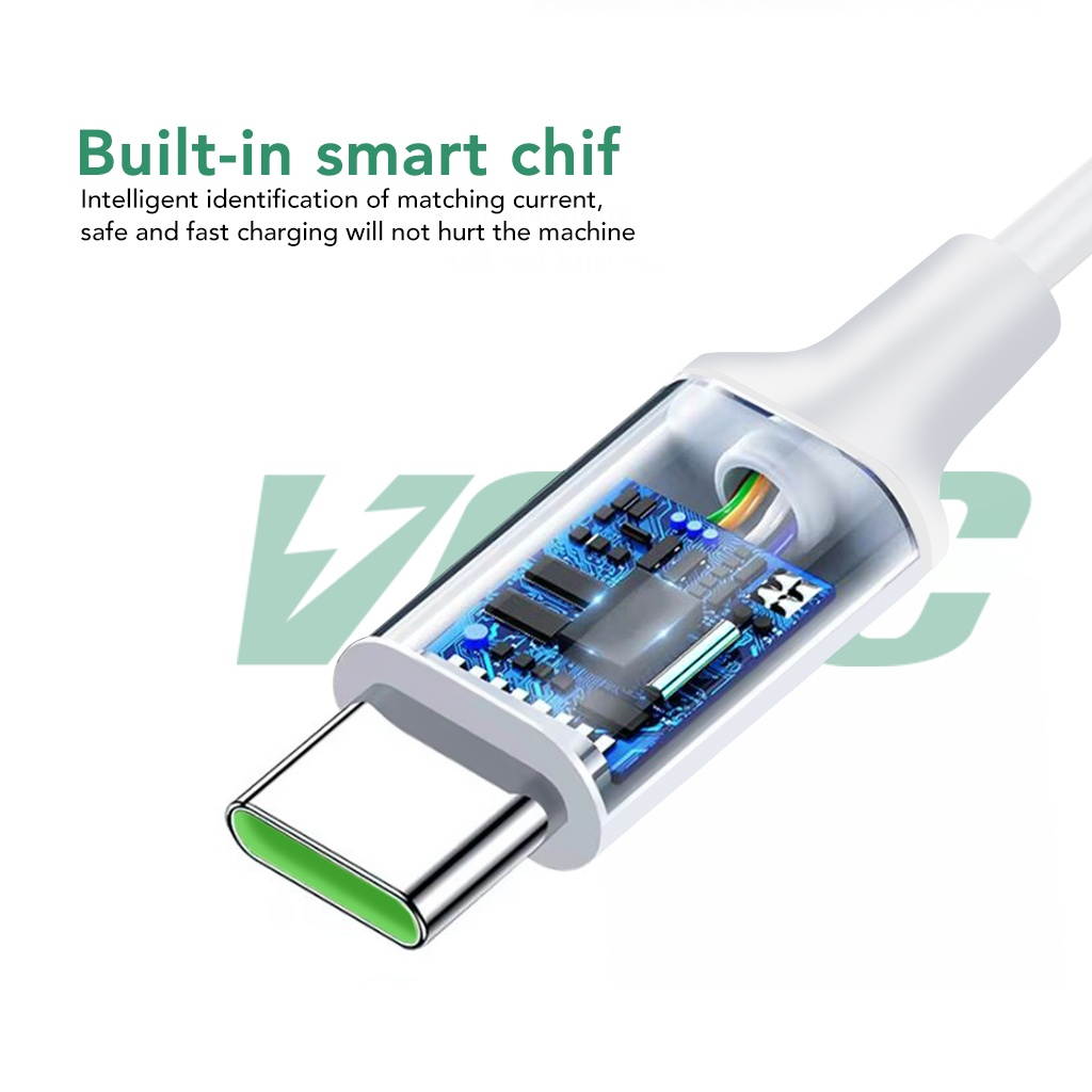 OPPO Kabel Data 6A USB TO TYPE - C Kabel Fast Charging Quick Charger / Support VOOC 1.0 / 2.0 / 3.0 / 4.0 / SuperVOOC / SuperVOOC 2.0 1M OP60 BY SMOLL