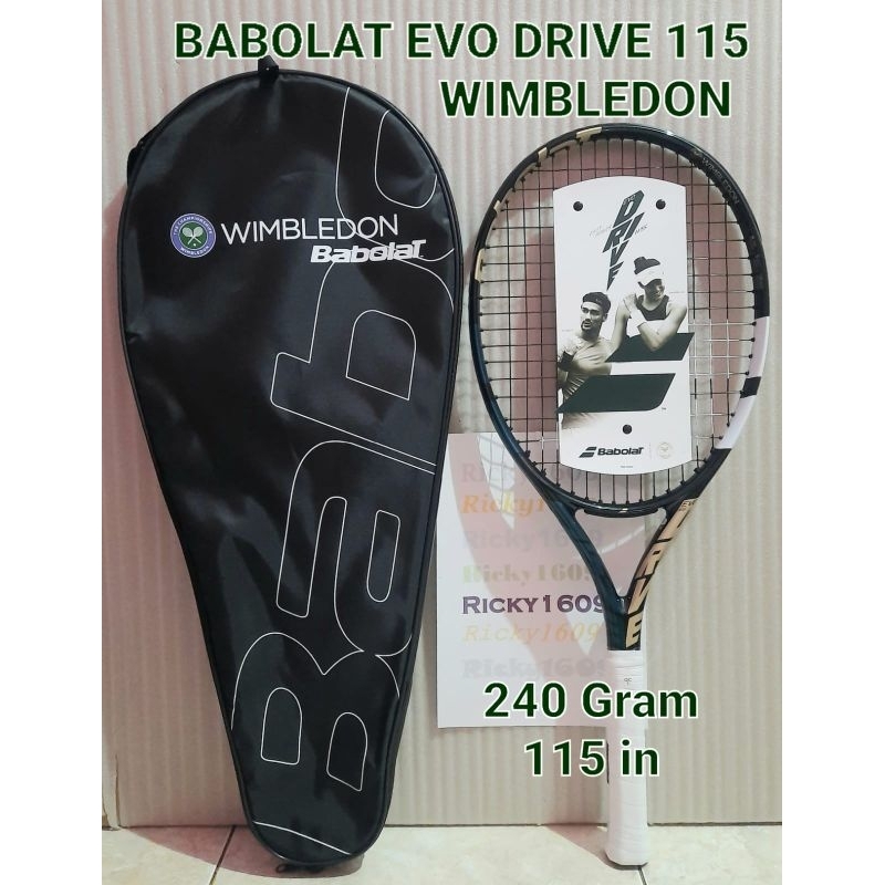 RAKET TENIS BABOLAT EVO DRIVE 115 WIMBLEDON - WOOFER SYSTEM - ORIGINAL BABOLAT
