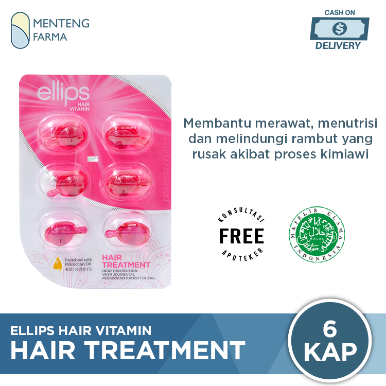 Ellips Hair Vitamin Hair Treatment 6 Kapsul  - Vitamin Rambut untuk Rambut Kering dan Rusak