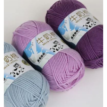 50gram Benang Rajut Katun Susu 5 Ply Strands Soft Milk Cotton Sulam Crochet Baby Wool Kids Handmade Handcraft DIY