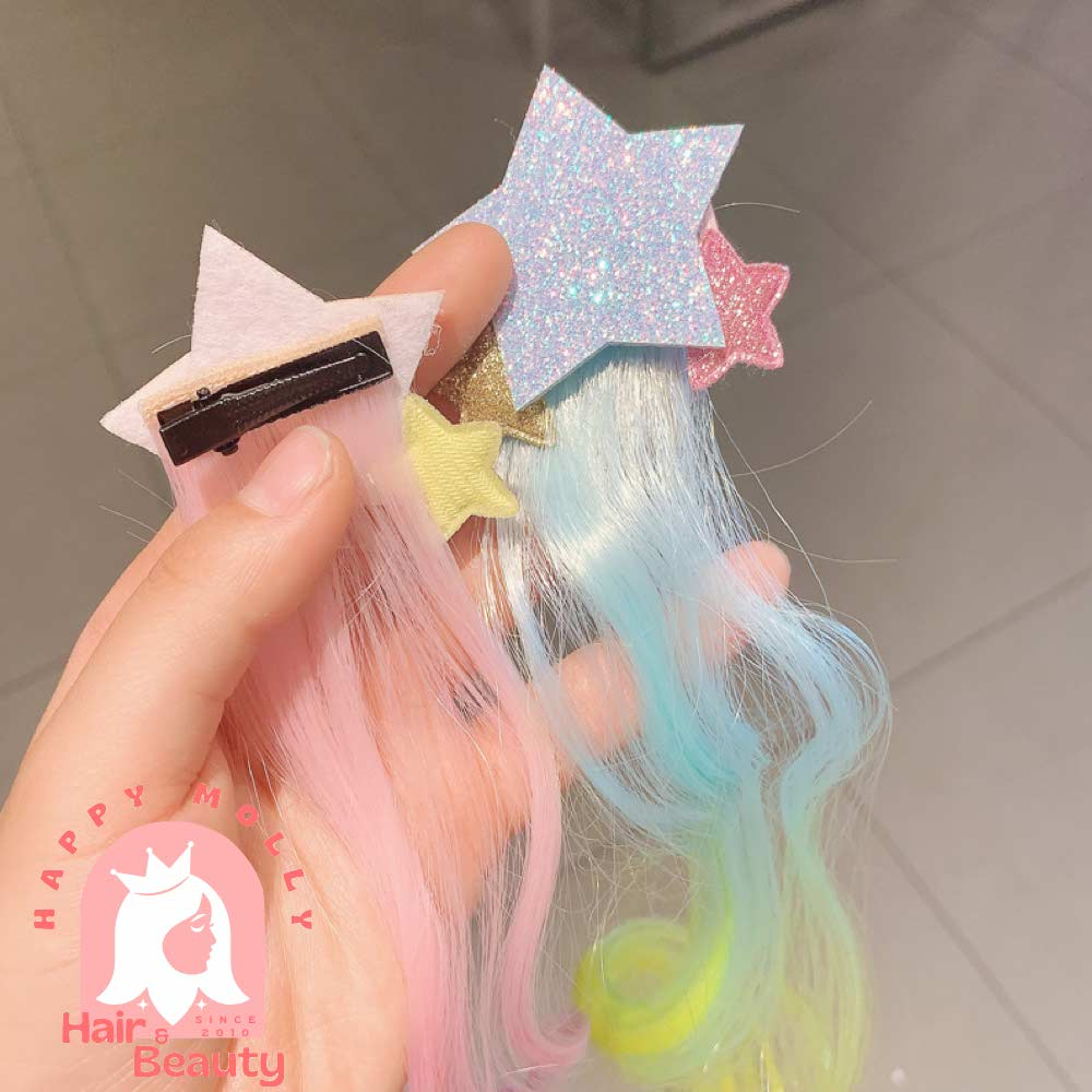 Jepit Rambut Highlight Palsu - Curly - Hiasan Anak Perempuan Korea - Star Princess W8200 ( Group )