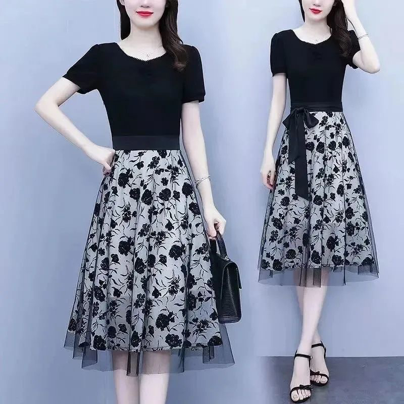 Dress Pola TuTu Tile Bintik Bintik Polkadot M452