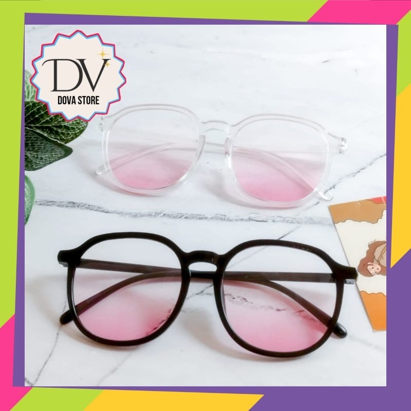 KACAMATA LENSA GRADASI MERAH KACAMATA LUCU