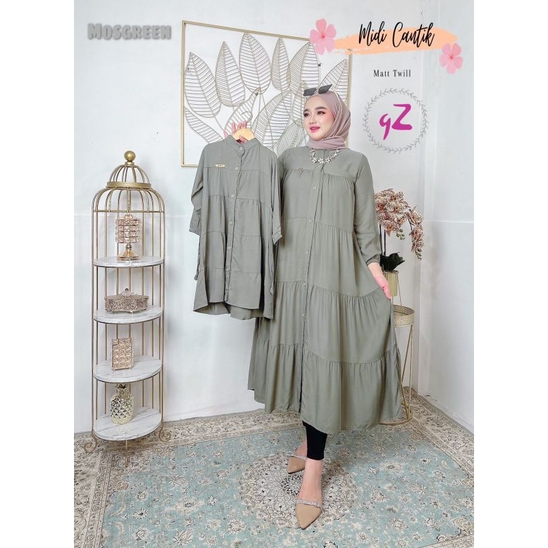 Gamis/MIDI dress cantik rayon twil couple ibu dan anak ORI BY GWENZA (Harga ECER)