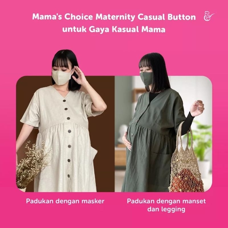 MATERNITY CASSUAL BUTTON DRESS MAMA'S CHOICE- BAJU/ DRESS HAMIL KEKINIAN