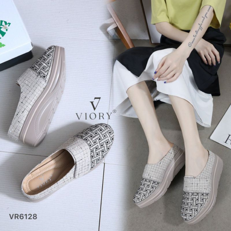 VIORY Sepatu Wedges Slop Shoes #VR6128 ORIGINAL