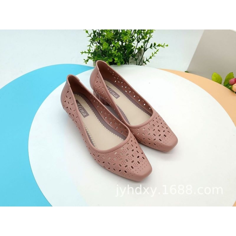 Sepatu fashion Wanita Heels Jelly Alina Space import High Quality