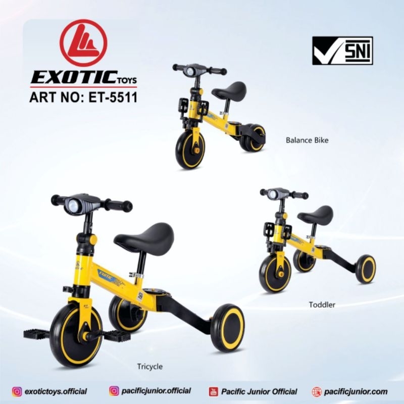 Sepeda Roda Tiga Balance Bike Tricycle 3IN1 AVIATOR AT7905/EXOTIC BALANCEBIKE