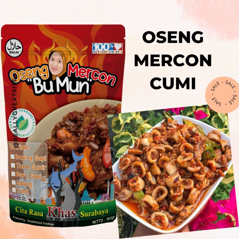 oseng mercon/sambal cumi pedas 50 &amp; 150 gram/kemasan vakum