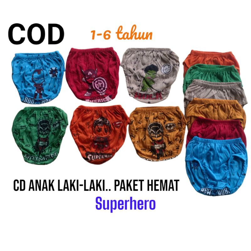 [COD] CELANA DALAM ANAK LAKI-LAKI 1-6 TAHUN SUPER HERO