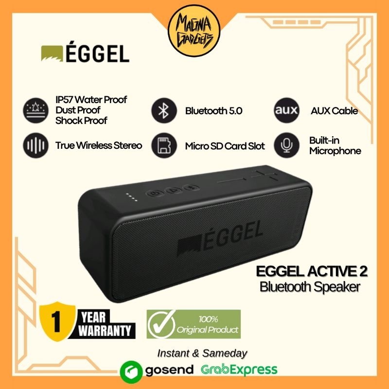 Eggel Active 2 Waterproof Action Portable Bluetooth Speaker