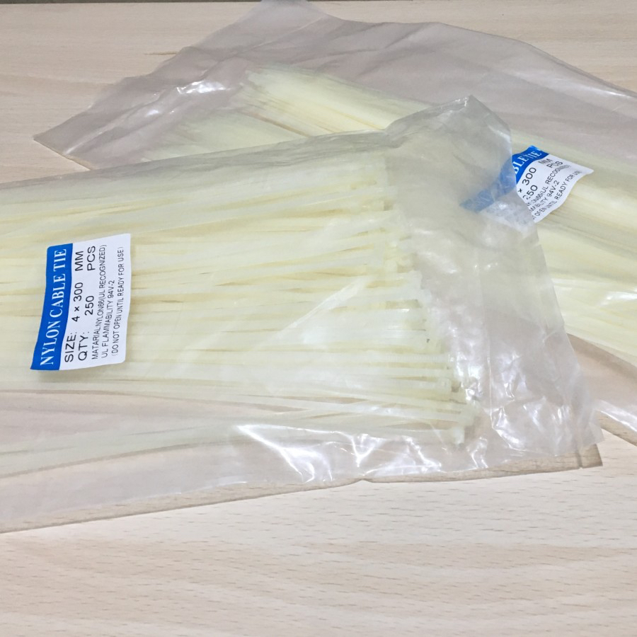 NYLON CABLE TIE KABEL TIES NILON 4x300MM 4 x 300 MM PUTIH 0.4 30 CM