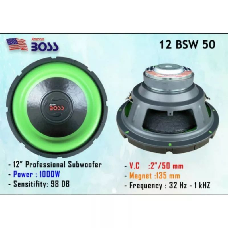 SPEAKER SUB AMERICAN BOSS 12 BSW 50 (12 INCH)