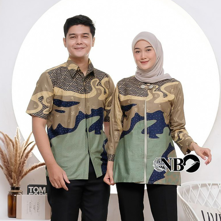 Batik Couple Modern Atasan Blouse Batik Kerja Kantor Wanita Seragam Batik M L XL XXL