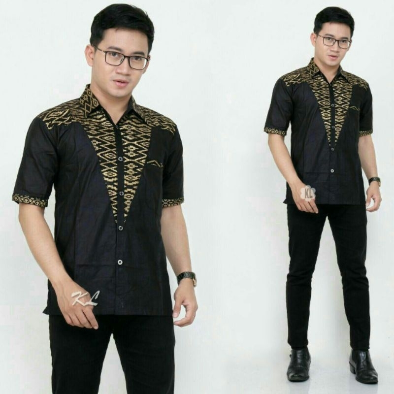 HEM BATIK PRIA LENGAN PENDEK KEMEJA PRIA