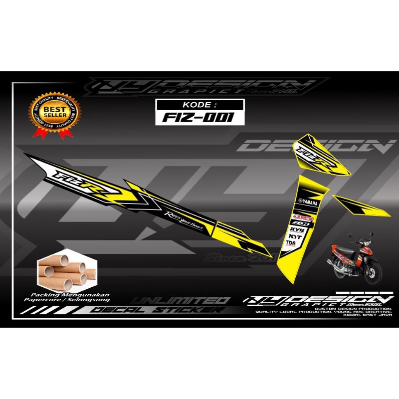 STICKER MOTOR YAMAHA FIZ R  Decal Sticker Striping Yamaha Fiz R Simple Keren FIZ-001