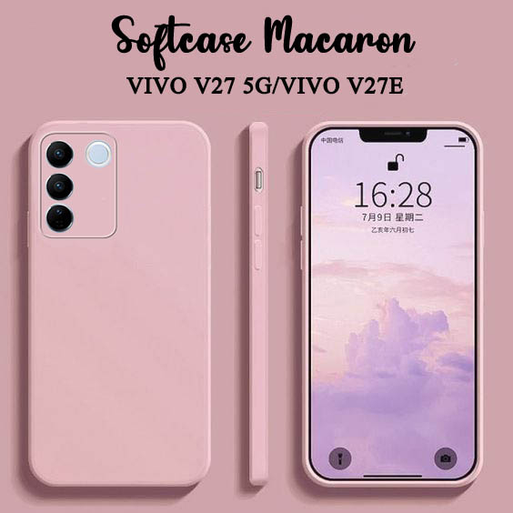 Softcase Macaron Polos For Vivo V27 5G Vivo V27E - Softcase Pelindung Kamera Vivo V27 5G Vivo V27E -
