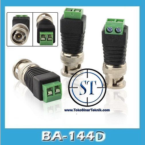 BA-144D Jack BNC Balun Male Coax Cat5 To Coaxial Bnc Cable Connector Adapter Camera ZT