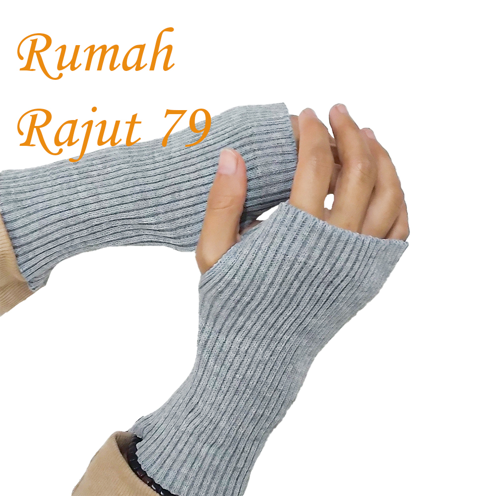 Sarung Tangan Rajut / Handsock Fingerless Pendek Polos